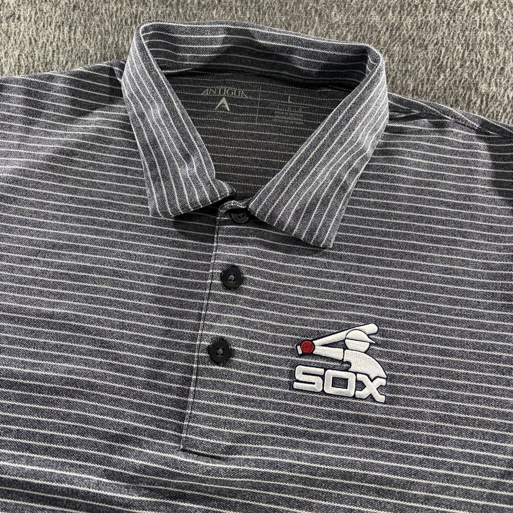 Chicago White Sox Polo Shirt Men's Large Embroidered Antigua